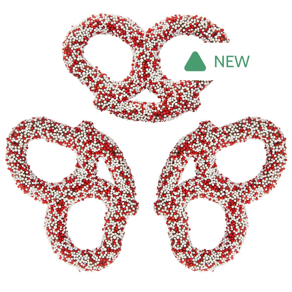 Wholesale BoxNCase Valentine Nonpareil Milk Chocolatey Coated Pretzels- Bulk