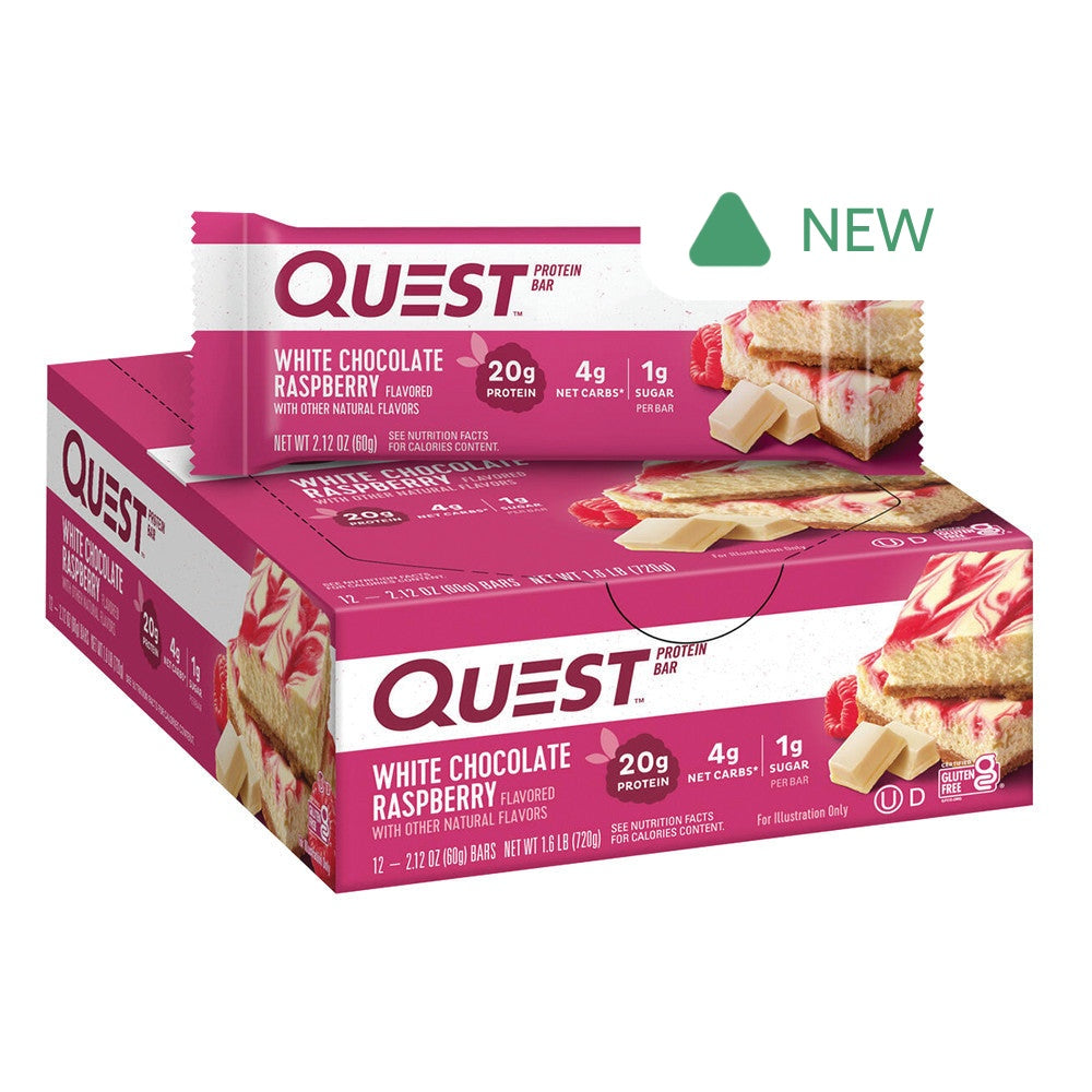 Wholesale Quest White Chocolate Raspberry Protein Bar 2.1 Oz- Bulk