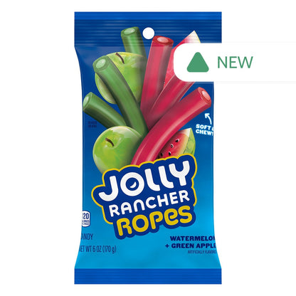 Wholesale Jolly Rancher Watermelon & Green Apple Ropes 6 Oz Peg Bag- Bulk