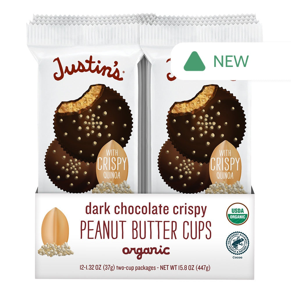 Wholesale Justin'S Dark Chocolate Crispy Peanut Butter Cups 2 Pack 1.32 Oz- Bulk