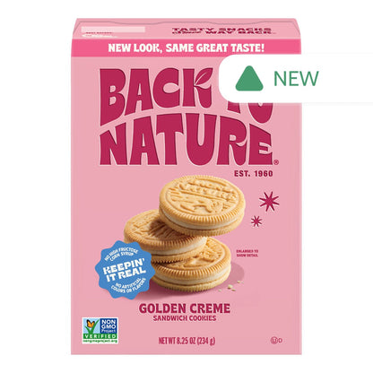 Wholesale Back To Nature Golden Creme Sandwich Cookie 8.25 Oz Box- Bulk