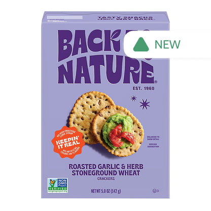 Wholesale Back To Nature Roasted Garlic & Herb Crackers 5 Oz Box- Bulk