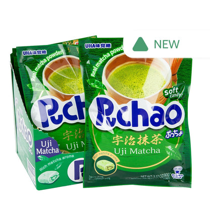 Wholesale Puchao Uji Matcha Chewy Gummy Candy 3.17 Oz Peg Bag- Bulk