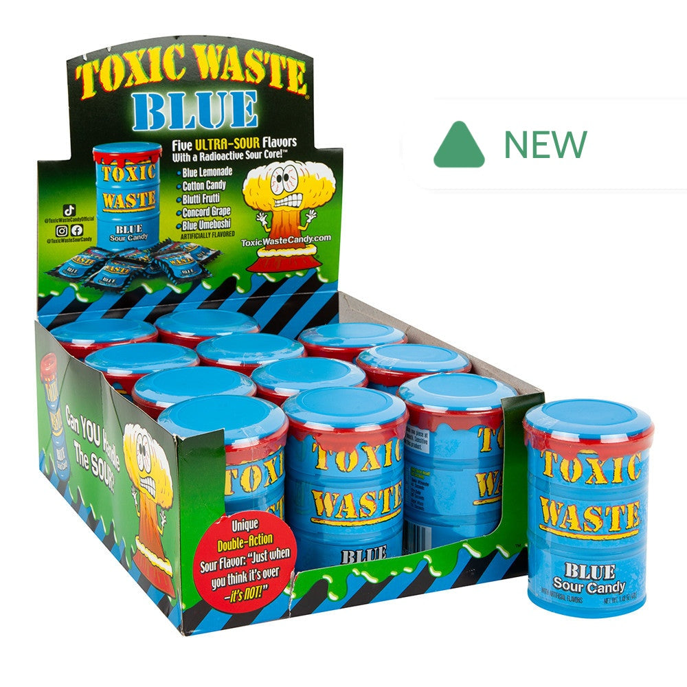 Wholesale Toxic Waste Sour Candy Blue Drum 1.7 Oz- Bulk