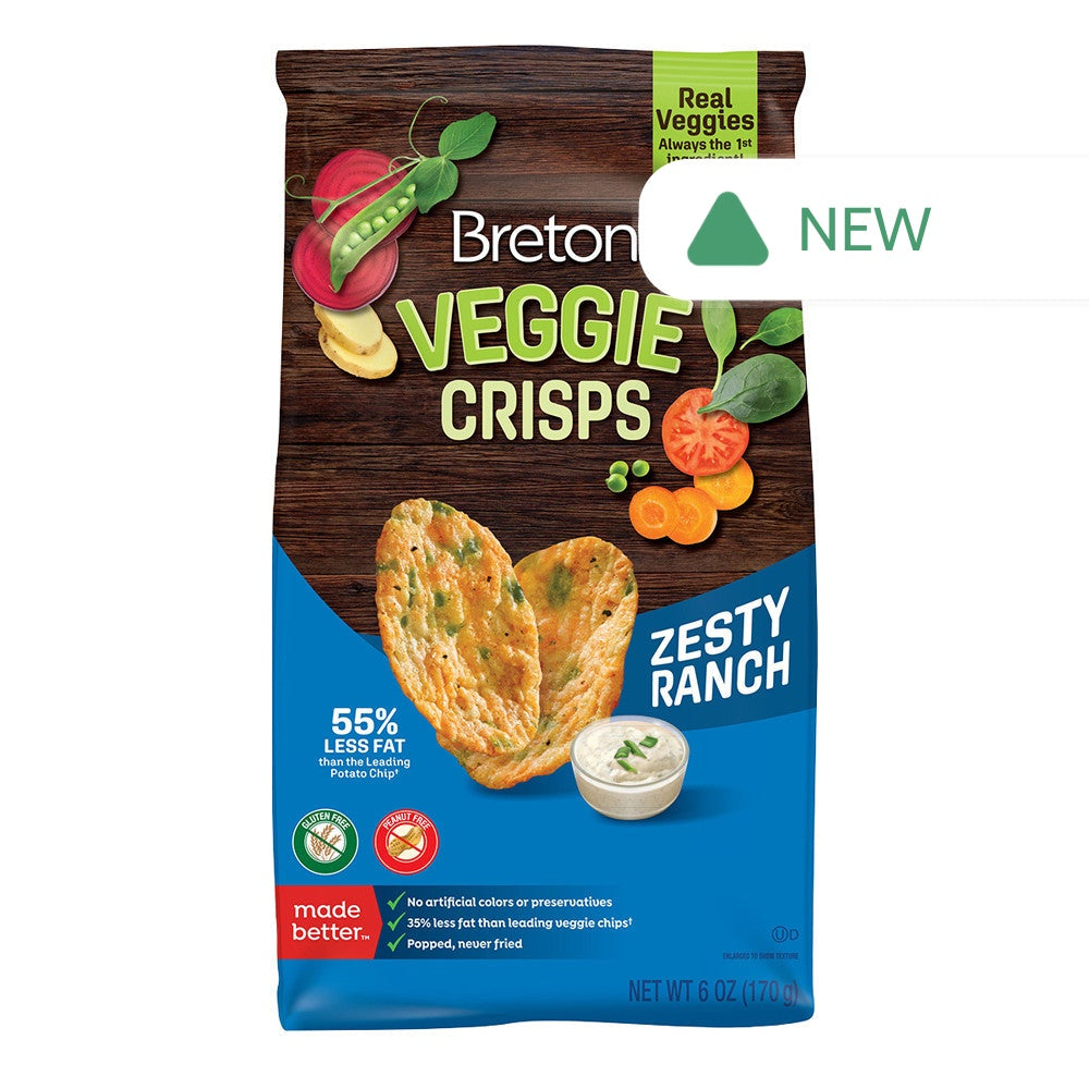 Wholesale Breton Zesty Ranch Veggie Crisps Bag- Bulk