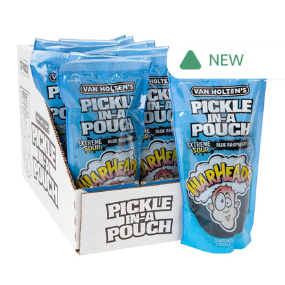 Wholesale Van Holten'S Warheads Blue Raspberry Pickle In A Pouch- Bulk