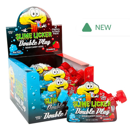 Wholesale Toxic Waste Slime Licker Double Play Sour Candy Ooze 1.4 Oz Pouch- Bulk