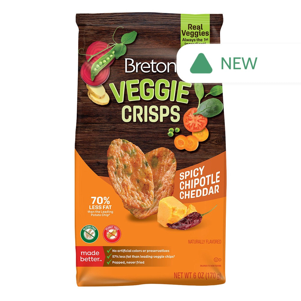 Wholesale Breton Chipotle Cheddar Veggie Crisps Bag- Bulk