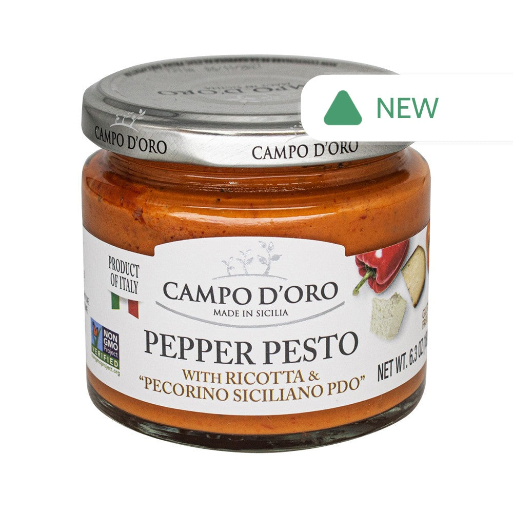 Wholesale Campo D'Oro Pepper Pesto Sauce 6.3 Oz Jar- Bulk