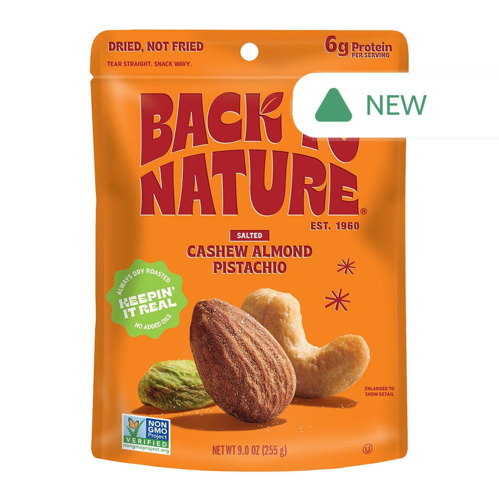 Wholesale Back To Nature Salted Cashew Almond Pistachio Mix 9 Oz Pouch- Bulk