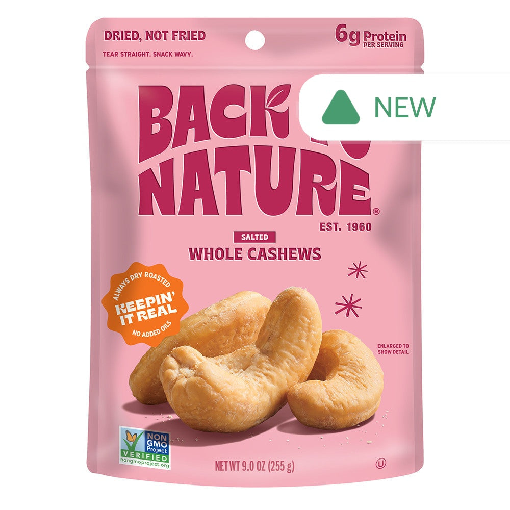 Wholesale Back To Nature Salted Whole Cashews 9 Oz Pouch- Bulk