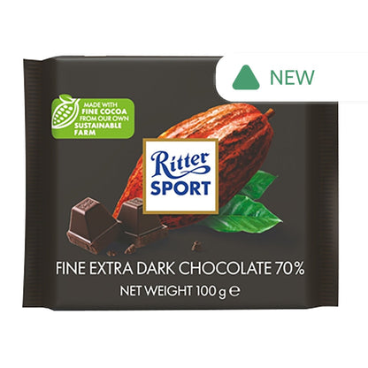 Wholesale Ritter Sport Fine Extra Dark Chocolate 70% Bar 3.5 Oz- Bulk