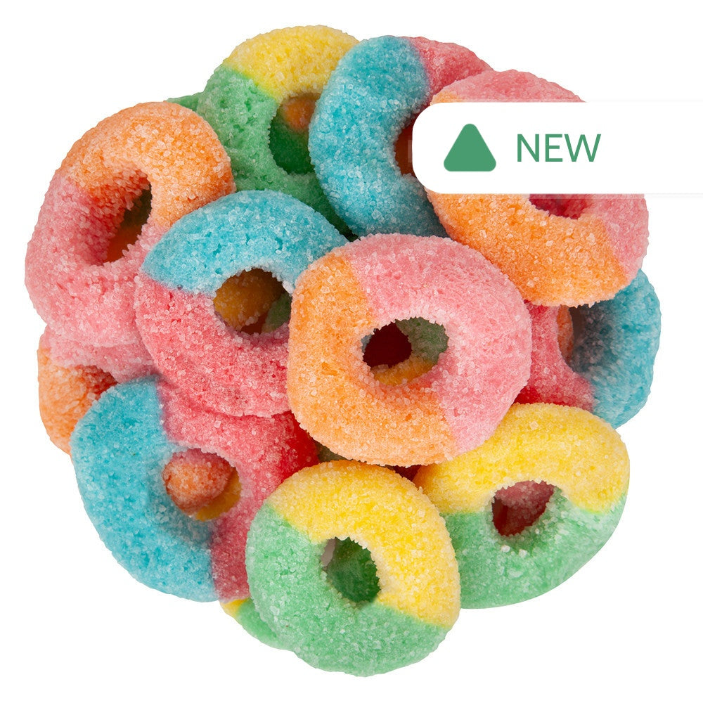 Wholesale Sour Gummy Rings Neon 5 Lb Bag- Bulk