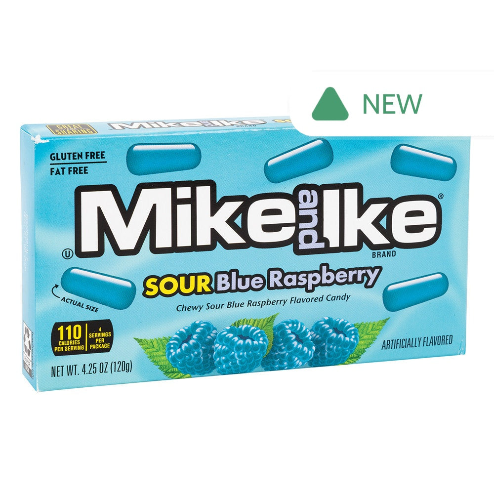 Wholesale Mike And Ike Sour Blue Raspberry 4.25 Oz Theater Box- Bulk