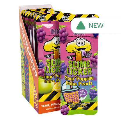 Wholesale Slime Licker Sour Grape Popping Boba Pearls 3 Oz- Bulk