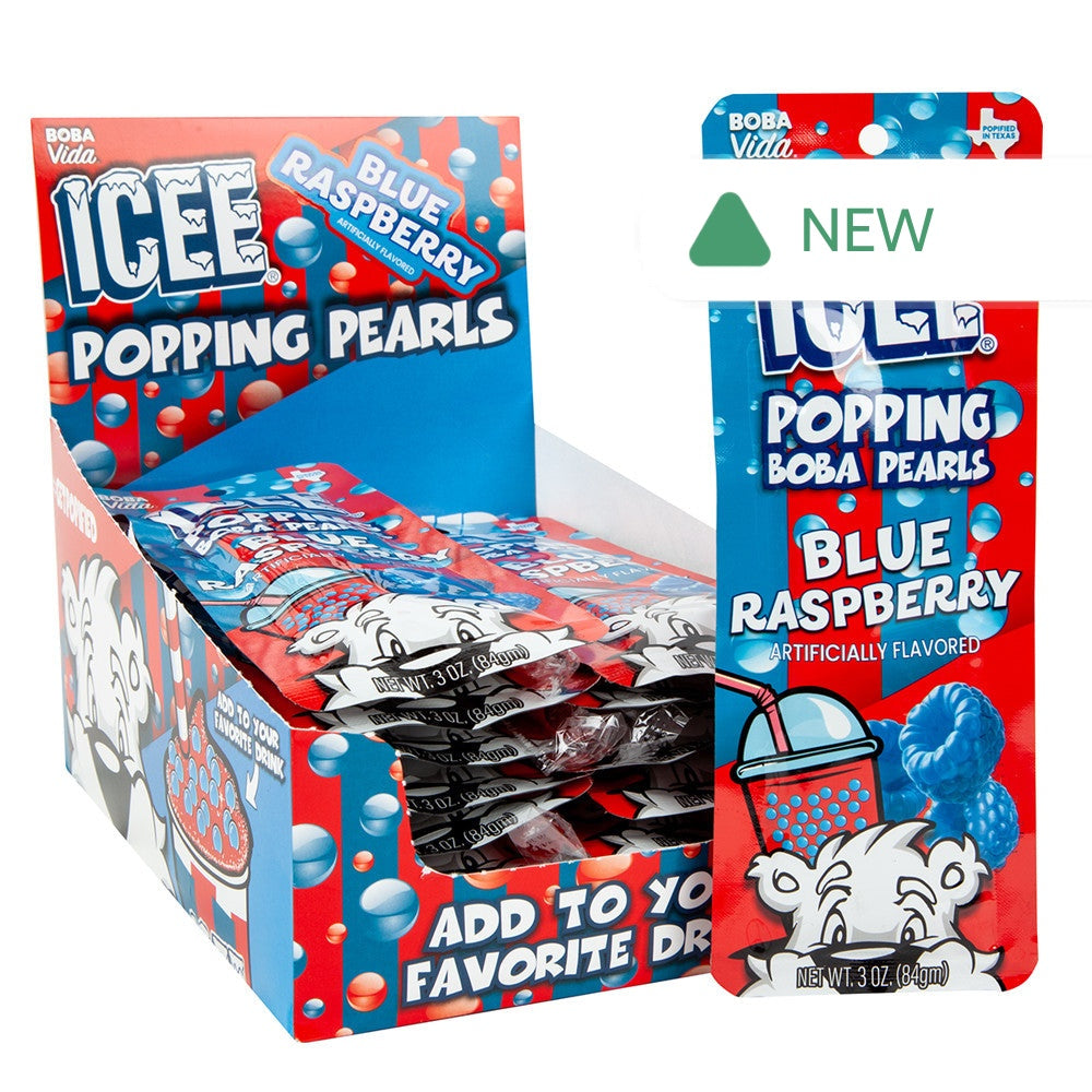 Wholesale Icee Blue Raspberry Popping Boba Pearls 3 Oz- Bulk