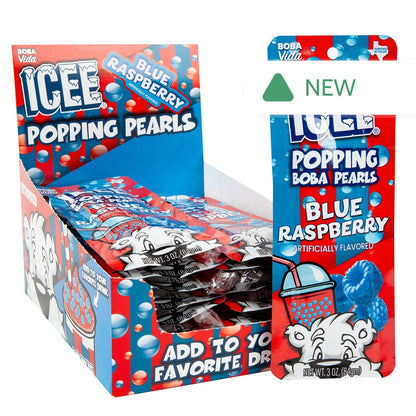 Wholesale Icee Blue Raspberry Popping Boba Pearls 3 Oz- Bulk