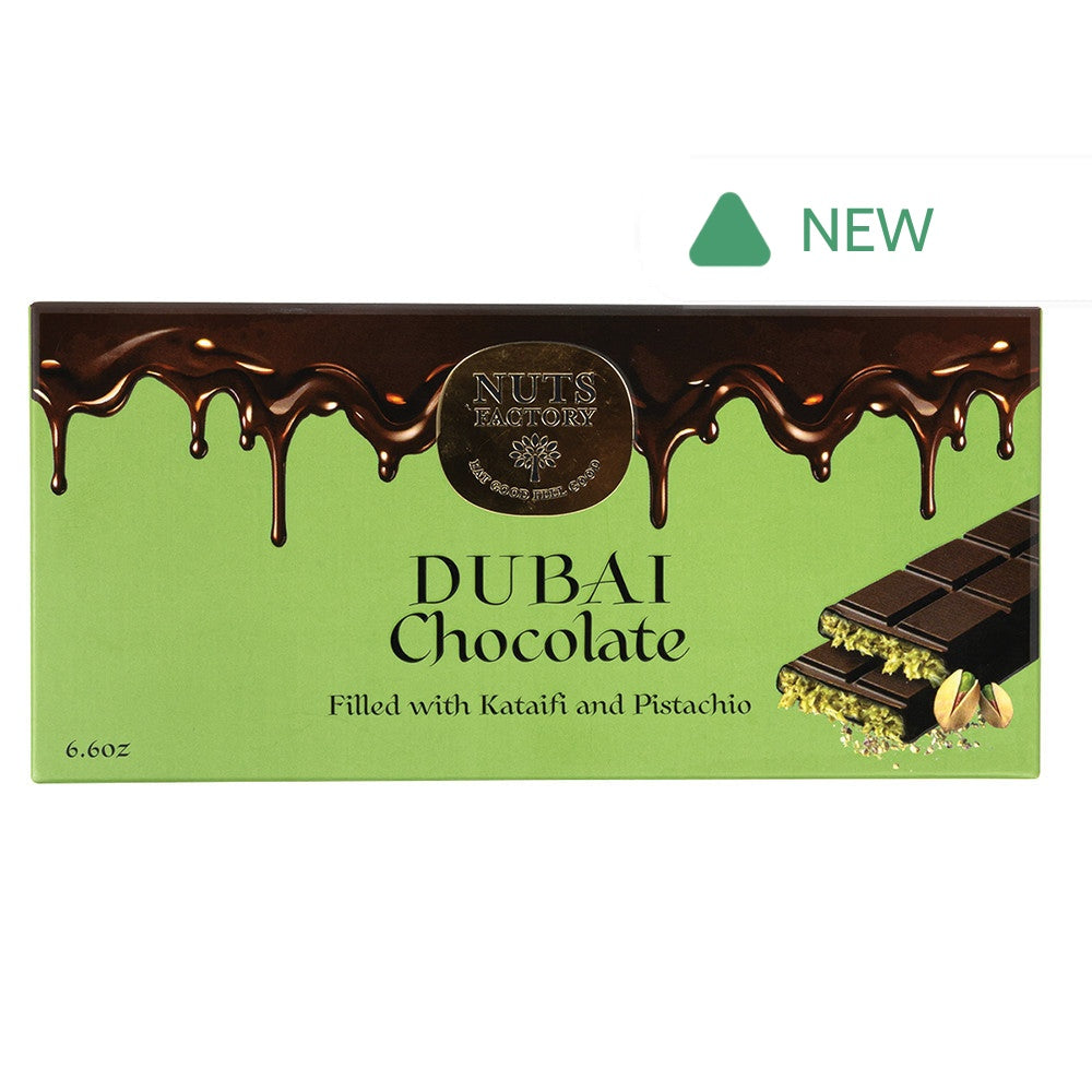 Wholesale Nuts Factory Dubai Chocolate Milk Chocolate Pistachio Bar 6.6 Oz- Bulk