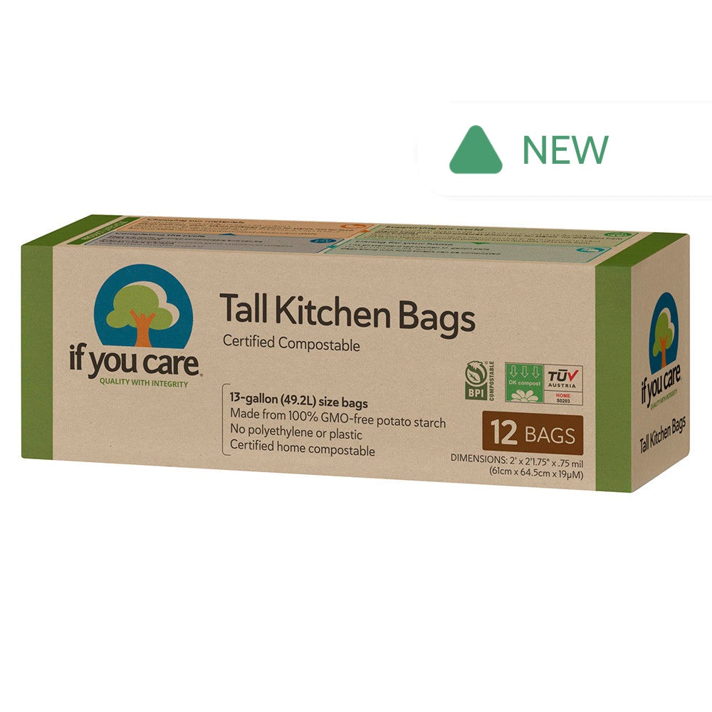 Wholesale If You Care 13 Gallon Compostable Tall Kitchen Bag 12 Count Box- Bulk