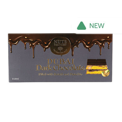Wholesale Nuts Factory Dubai Chocolate Dark Chocolate Pistachio Bar 6.6 Oz- Bulk