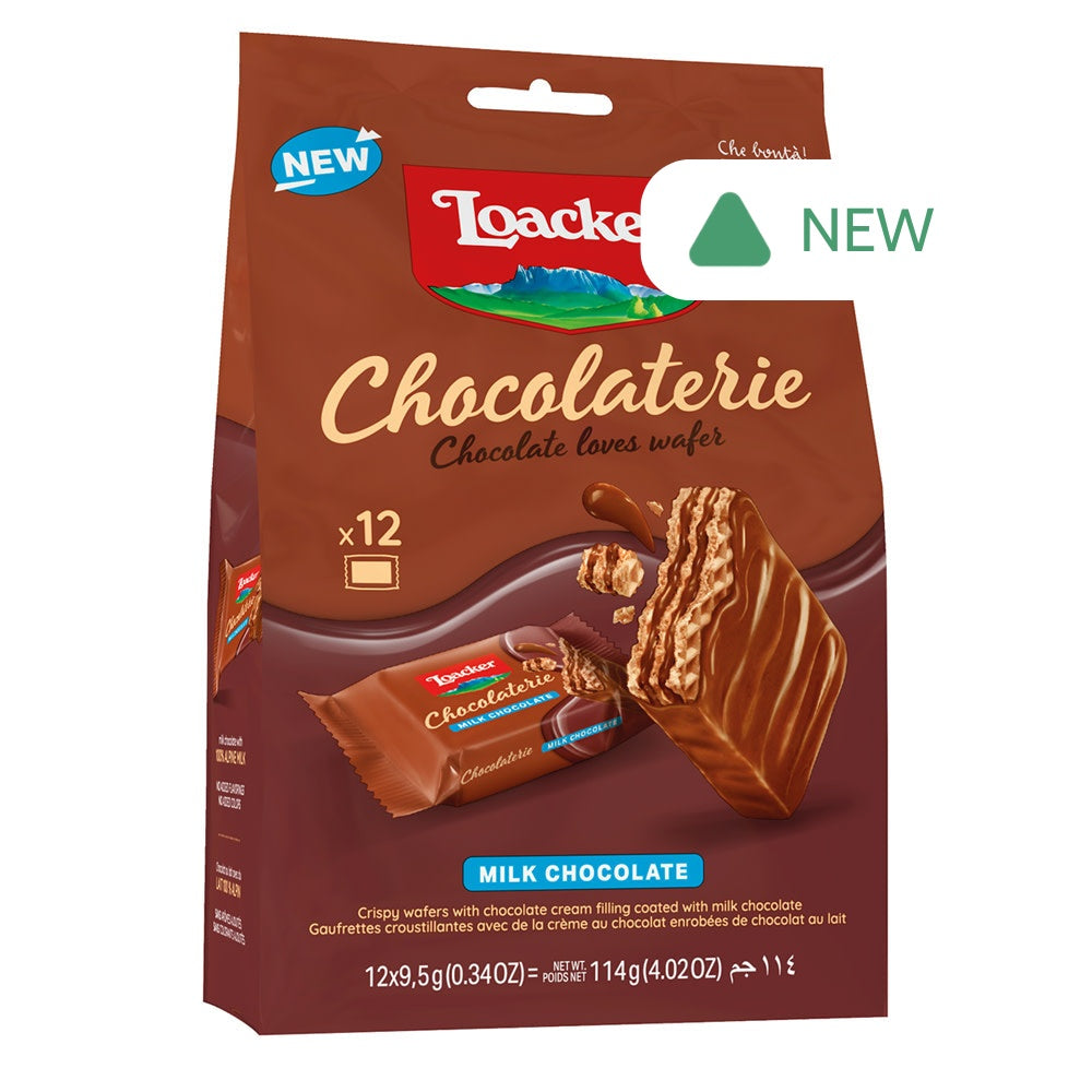 Wholesale Loacker Milk Chocolate Chocolaterie Wafers 4.02 Oz Bag- Bulk