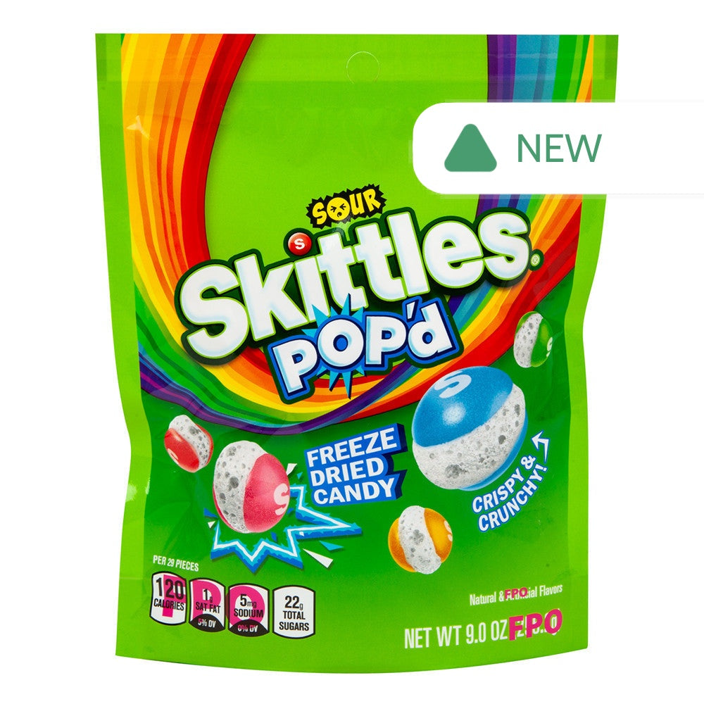 Wholesale Skittles Pop'D Sour Freeze Dried Candy 5.5 Oz Pouch- Bulk