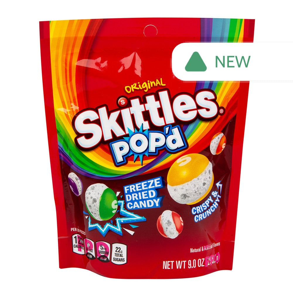 Wholesale Skittles Pop'D Original Freeze Dried Candy 5.5 Oz Pouch- Bulk