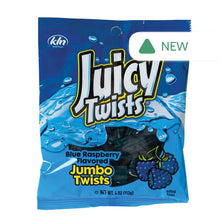 Wholesale Juicy Twists Blue Raspberry Jumbo Twists 4 Oz Peg Bag- Bulk