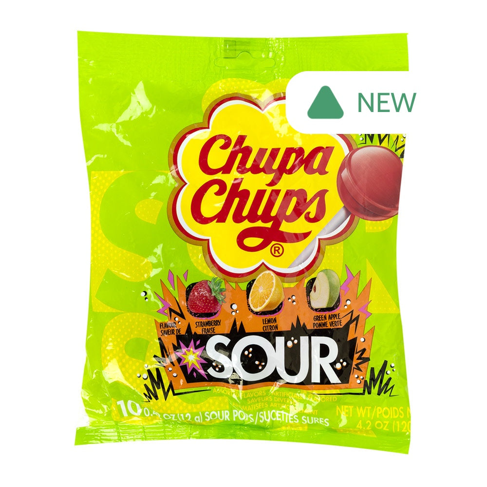 Wholesale Chupa Chups Sour 4.2 Oz Peg Bag- Bulk