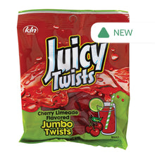 Wholesale Juicy Twists Cherry Limeade Jumbo Twists 4 Oz Peg Bag- Bulk