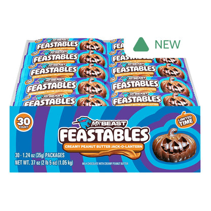Wholesale Mrbeast Feastables Creamy Peanut Butter Jack-O-Lantern 1.24 Oz- Bulk