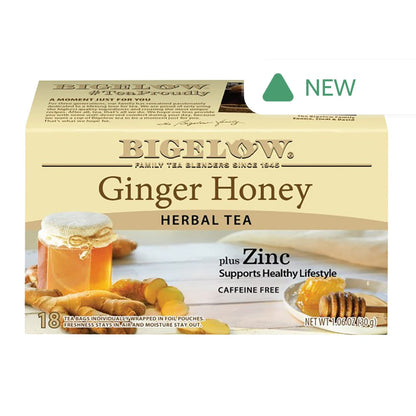 Wholesale Bigelow - Ginger Honey Zinc Herbal Tea - 18Ct - Pk6- Bulk