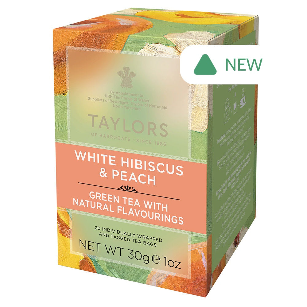 Wholesale Taylors Of Harrogate - White Hibiscus&Peach - 20Ct- Bulk