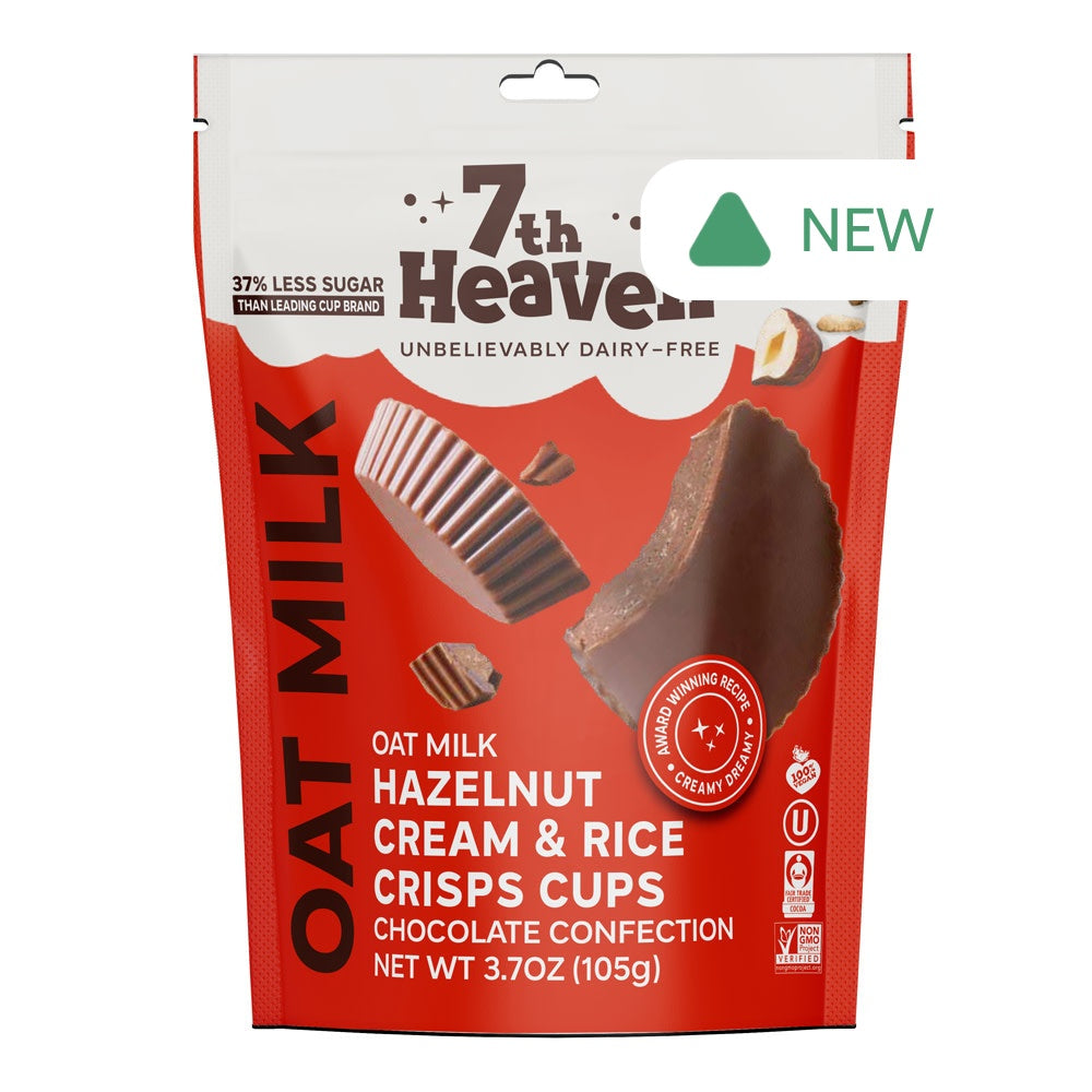 Wholesale 7Th Heaven Oat Milk Hazelnut Cream & Rice Crisps Cups 3.7 Oz Pouch- Bulk