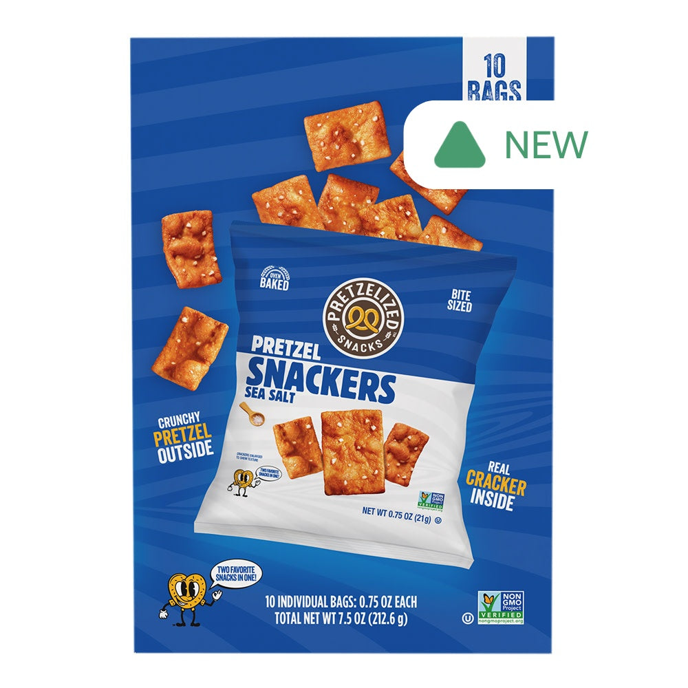 Wholesale Pretzelized - Sea Salt Snackers(10Ct) - 0.75Oz- Bulk