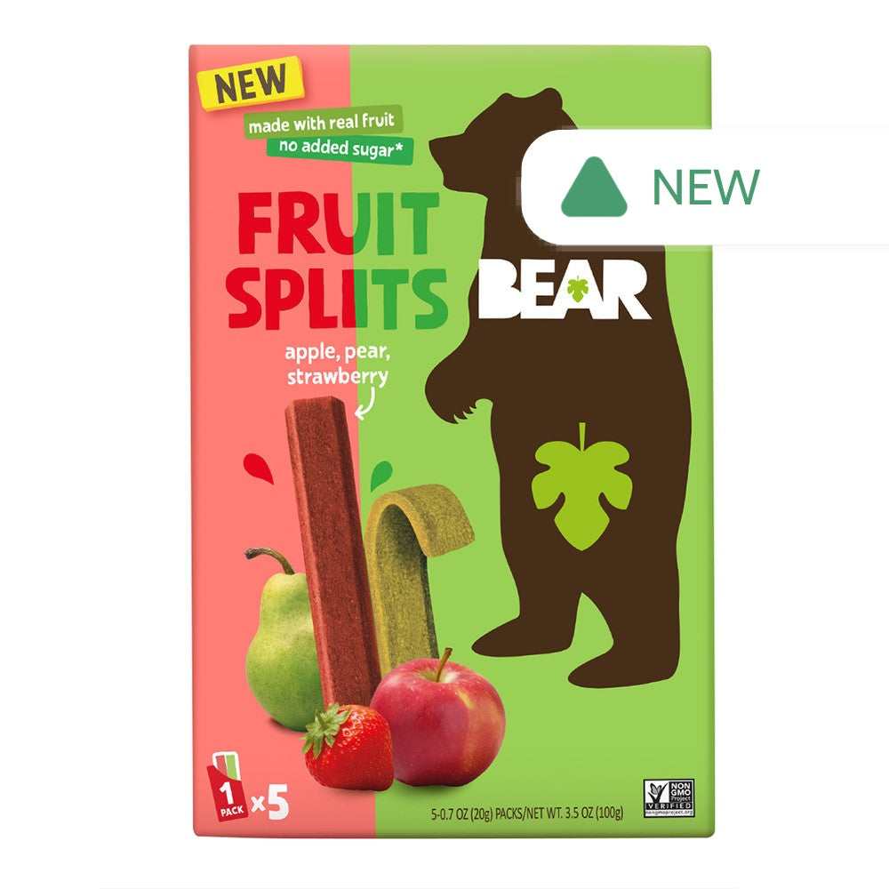 Wholesale Bear Apple Pear Strawberry Fruit Splits 3.5 Oz Box- Bulk