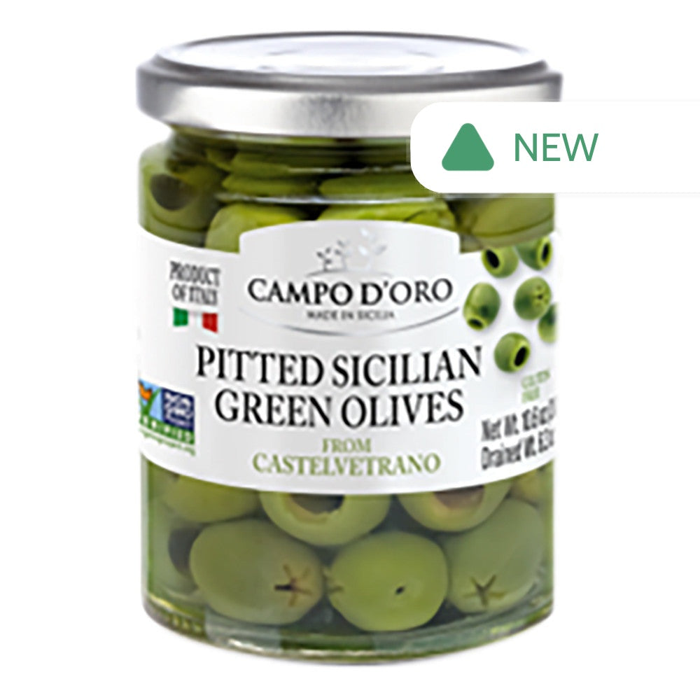 Wholesale Campo D'Oro - Pittedsicilin Green Olives - 10.6Oz- Bulk