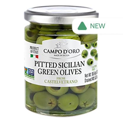 Wholesale Campo D'Oro - Pittedsicilin Green Olives - 10.6Oz- Bulk