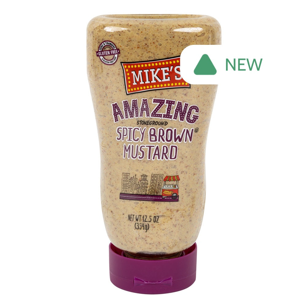 Wholesale Mike'S Amazing Stoneground Spicy Brown Mustard 12.5 Oz Bottle- Bulk
