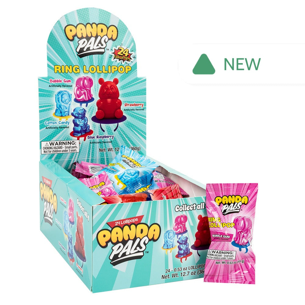 Wholesale Panda Pals Assorted Ring Lollipop 0.53 Oz- Bulk