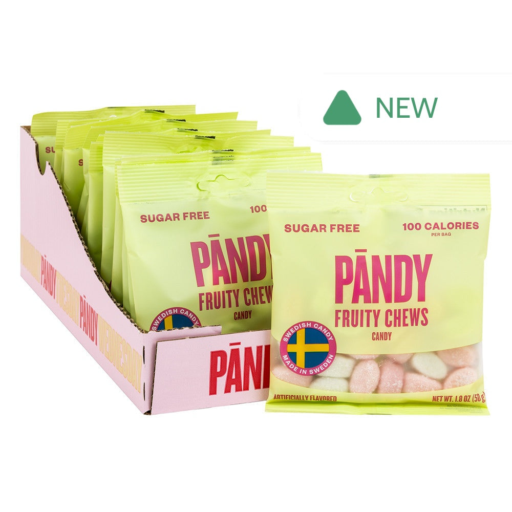 Wholesale Pandy Fruity Chews Sugar Free Swedish Candy 1.8 Oz Peg Bag- Bulk