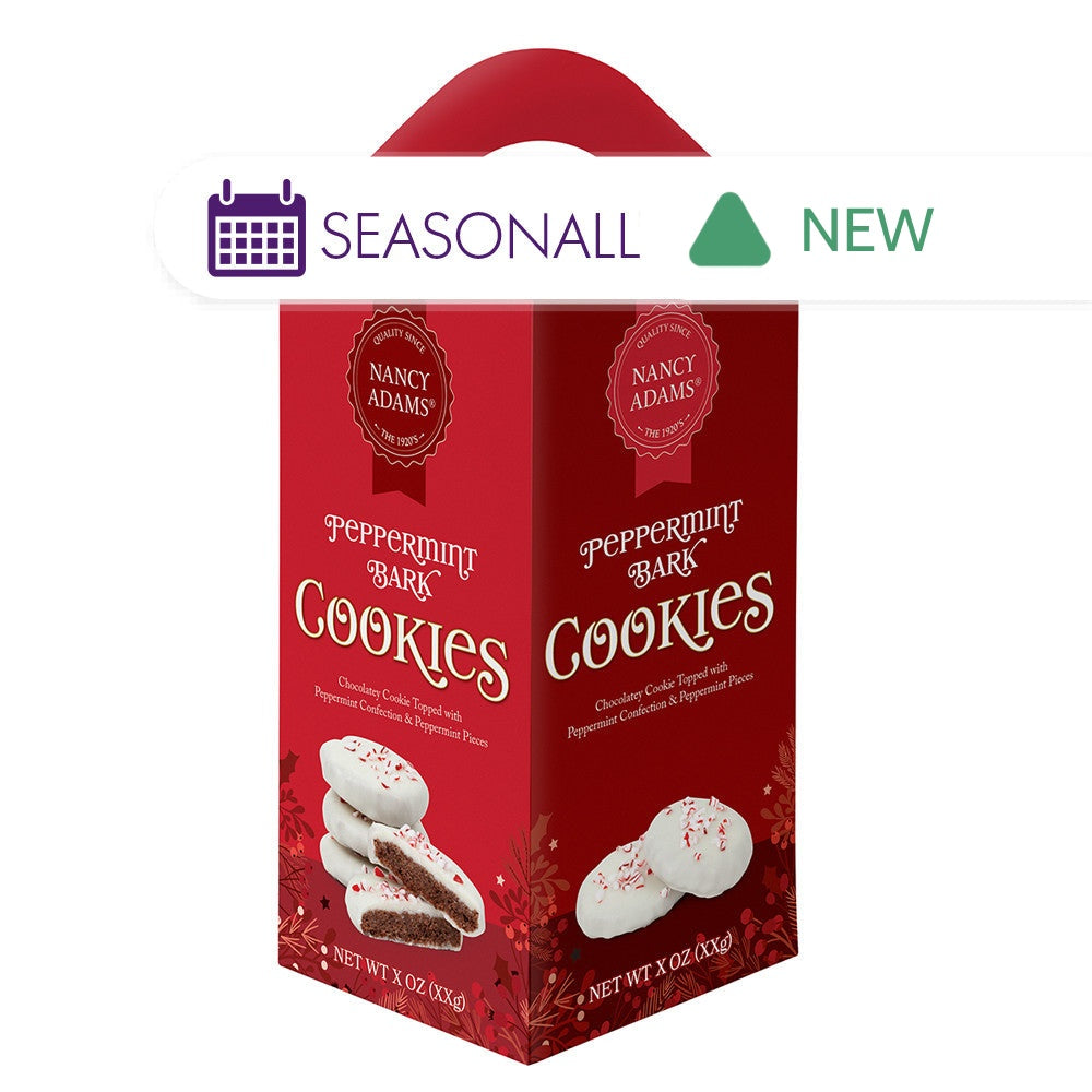 Wholesale Nancy Adams Peppermint Bark Cookies 10 Piece Tote Box- Bulk