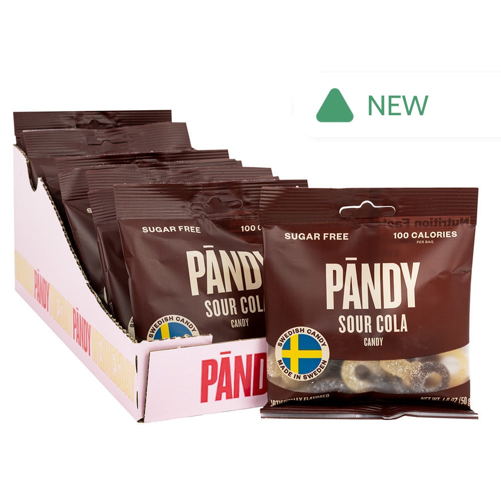 Wholesale Pandy Sour Cola Sugar Free Swedish Candy 1.8 Oz Peg Bag- Bulk