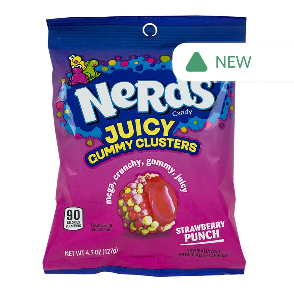 Wholesale Nerds Strawberry Punch Juicy Gummy Clusters 4.5 Oz Peg Bag- Bulk