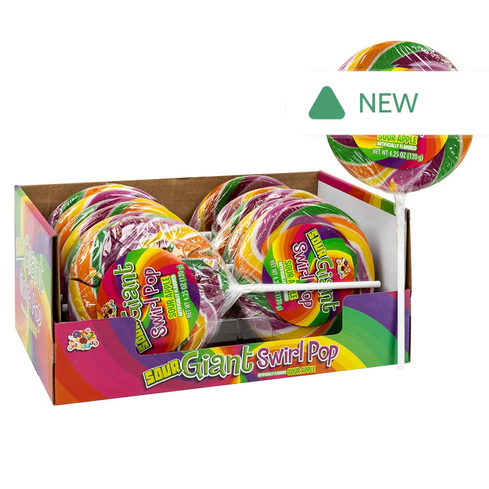 Wholesale Giant Swirl Pop Sour Apple 4.25 Oz- Bulk