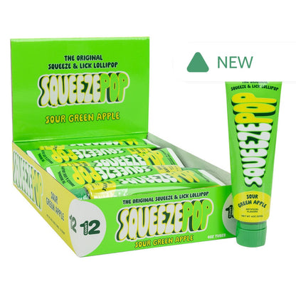 Wholesale Squeeze Pop Sour Green Apple 4 Oz Tube- Bulk