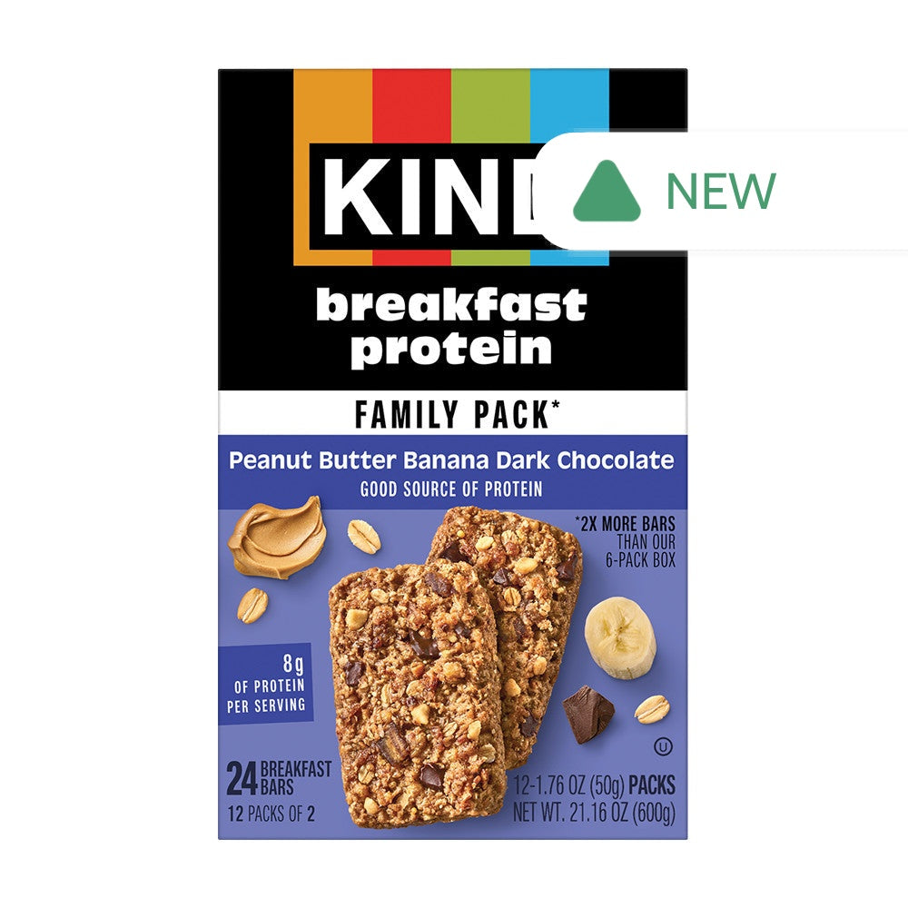 Wholesale Kind Breakfast Protein Peanut Butter Banana Dark Chocolate Bars 12Ct Box- Bulk