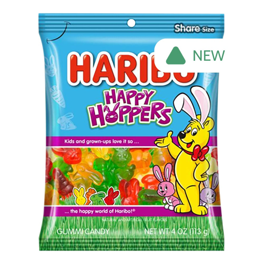 Wholesale Haribo Happy Hoppers Gummi Candy 4 Oz Peg Bag- Bulk