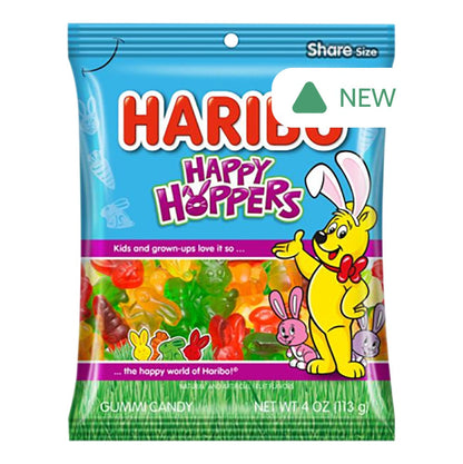 Wholesale Haribo Happy Hoppers Gummi Candy 4 Oz Peg Bag- Bulk
