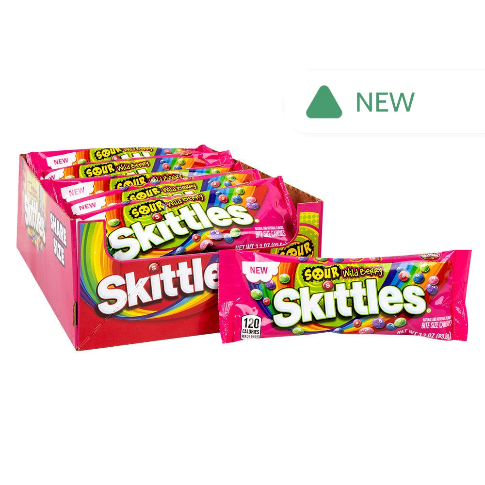 Wholesale Skittles Sour Wild Berry Share Size 3.3 Oz Bag- Bulk